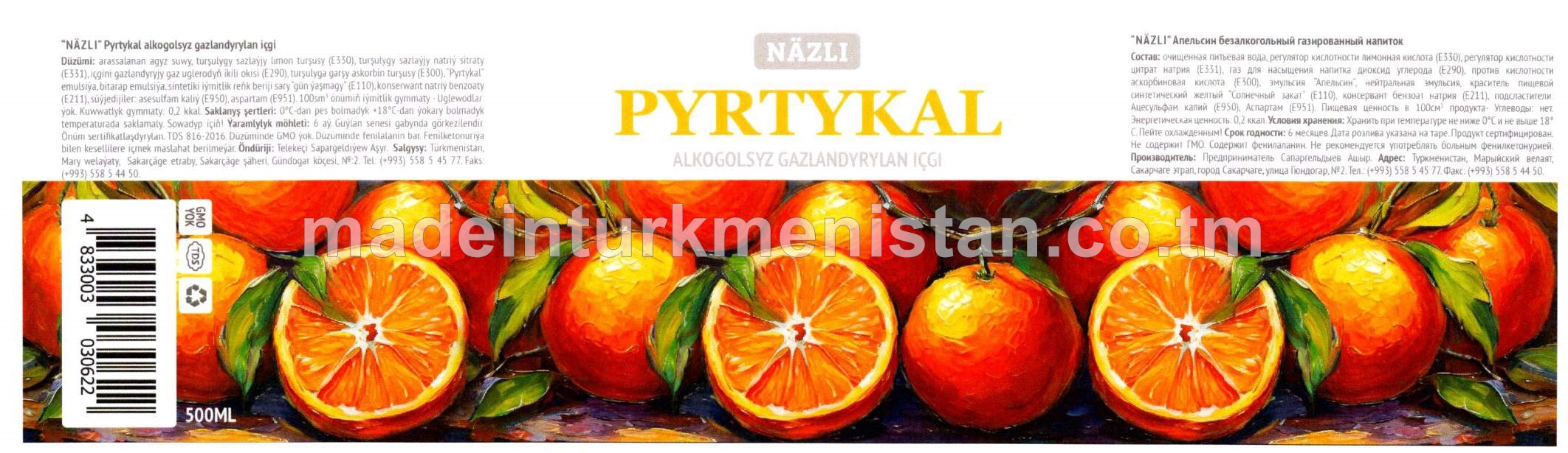 "Pyrtykal" alkogolsyz gazlandyrylan içgi