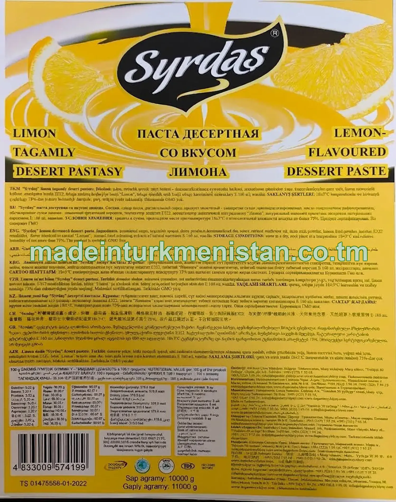 "Syrdaş" limon tagamly desert pastasy
