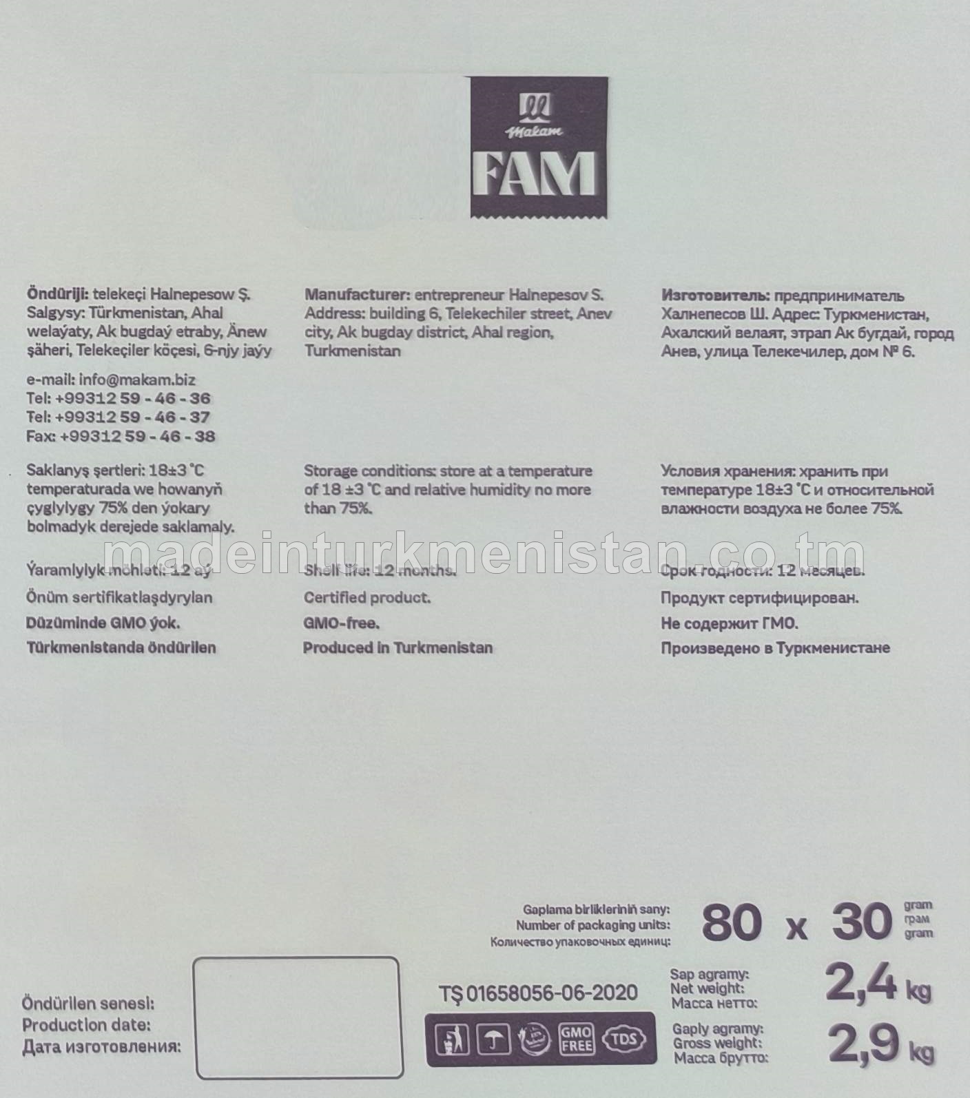 "Fam" peýnir tagamly mini grissini çörek-bulka snekleri, ýokary hilli bugdaý unundan(30 g x 80 sany)