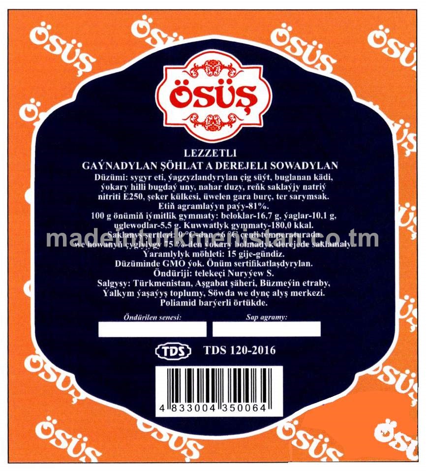 "Lezzetli" A derejeli gaýnadylan şöhlat