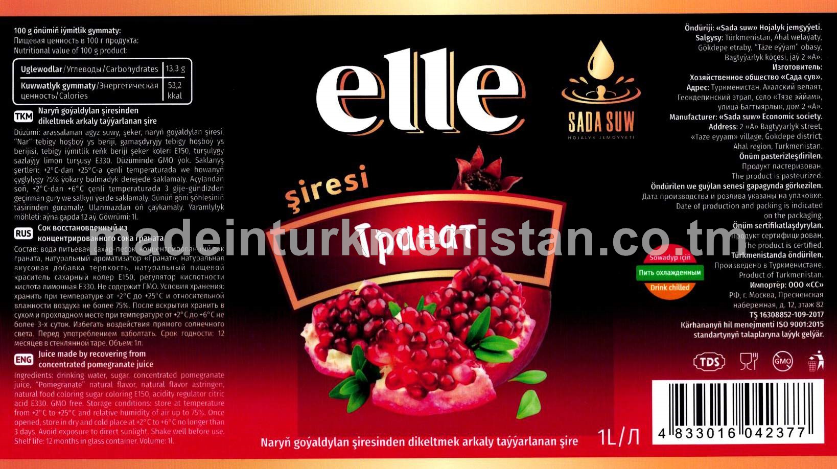 Elle naryň goýaldylan şiresinden dikeltmek arkaly taýýarlanan şire