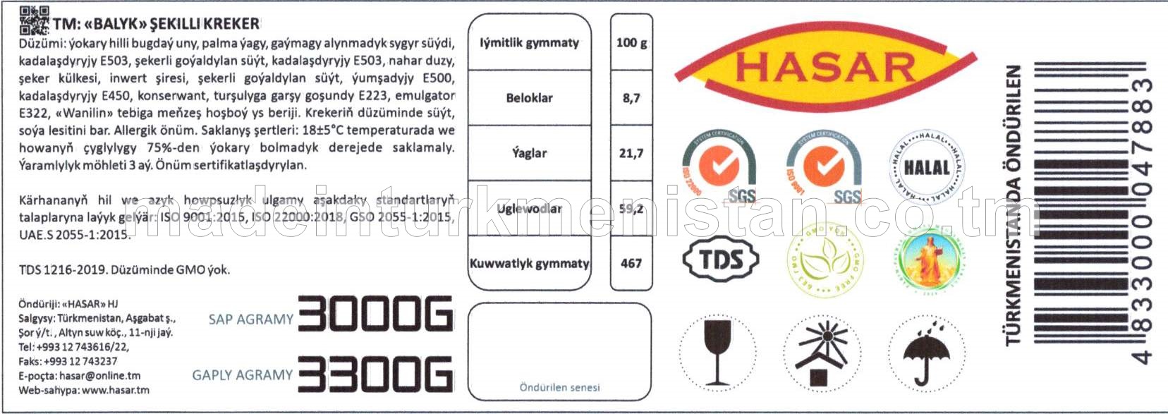 "Balyk" şekilli kreker