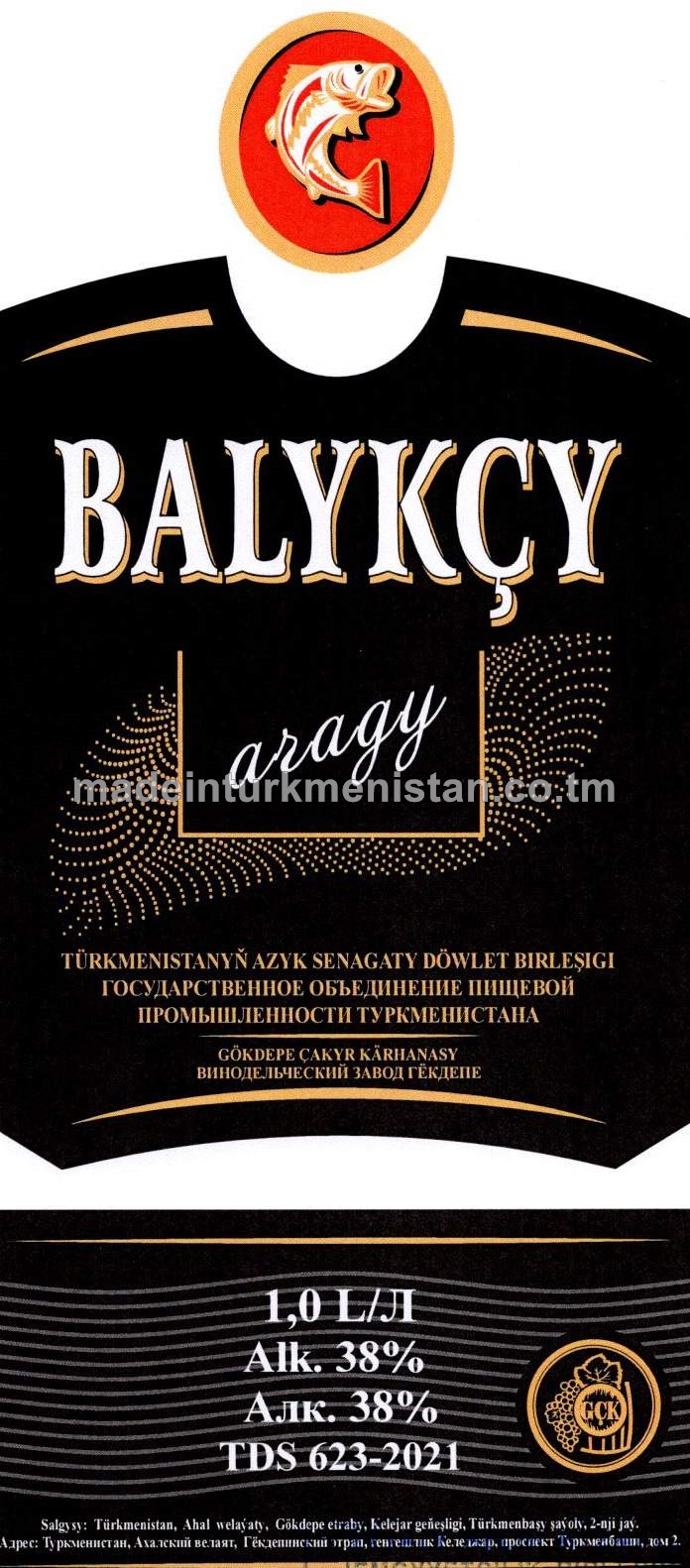 "Balykçy" aragy. Alk:38%