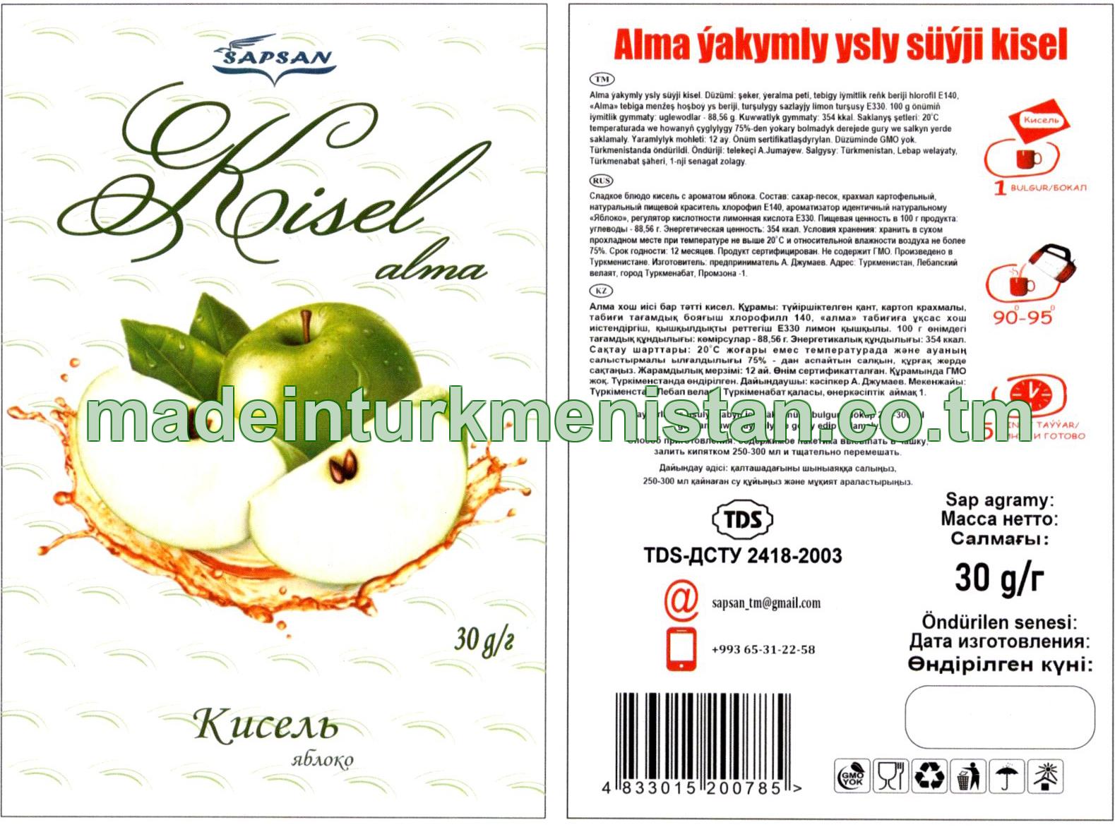 Alma ýakymly ysly süýji kisel