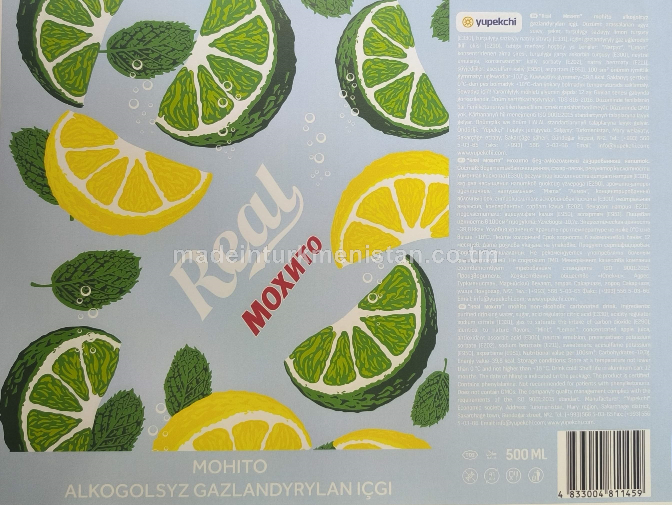 "Real Мохито" Mohito alkogolsyz gazlandyrylan içgi