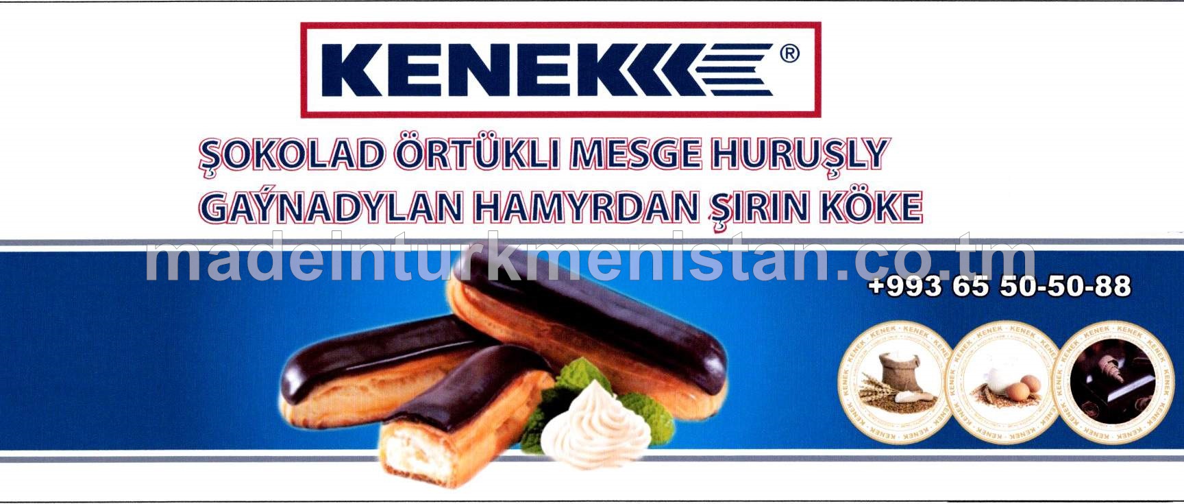 Şokolad örtükli mesge huruşly gaýnadylan hamyrdan şirin köke