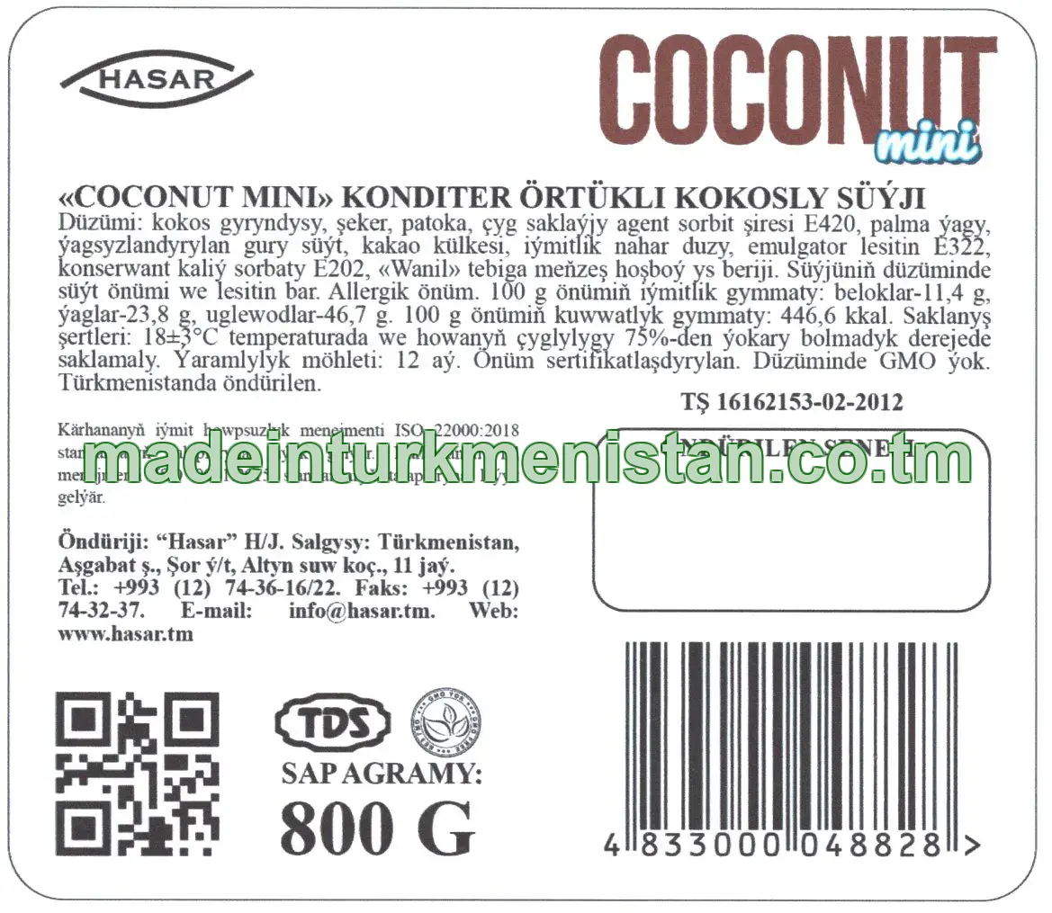 «COCONUT MINI» konditer örtükli kokosly süýji