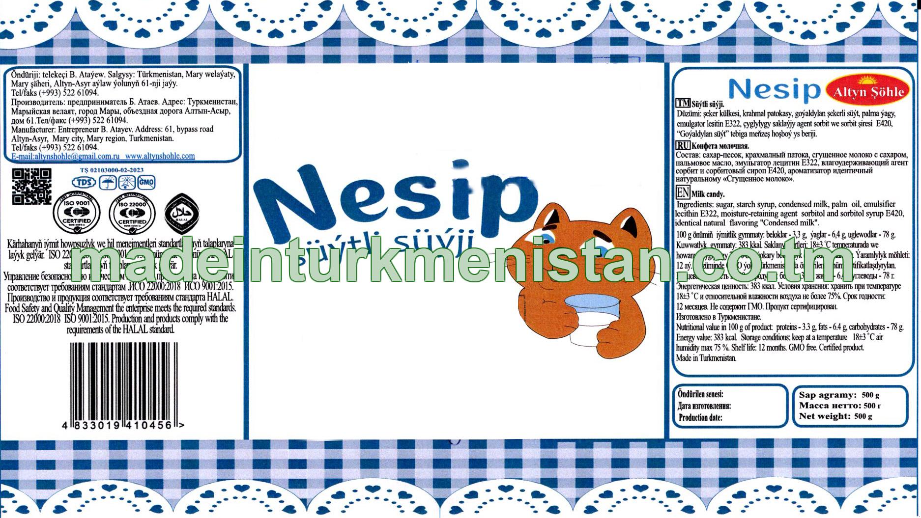 "Nesip" süýtli süýji