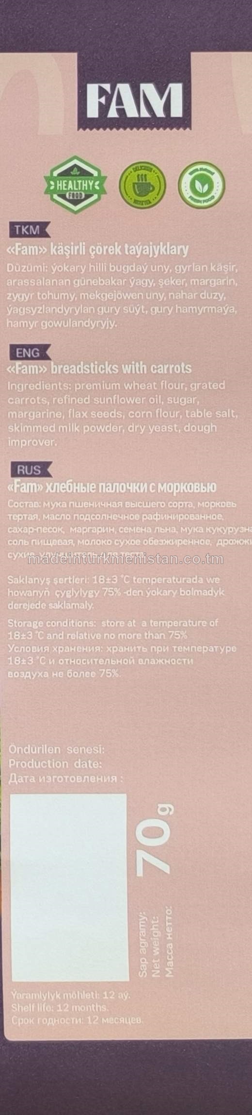 "Fam" käşirli çörek taýajyklary