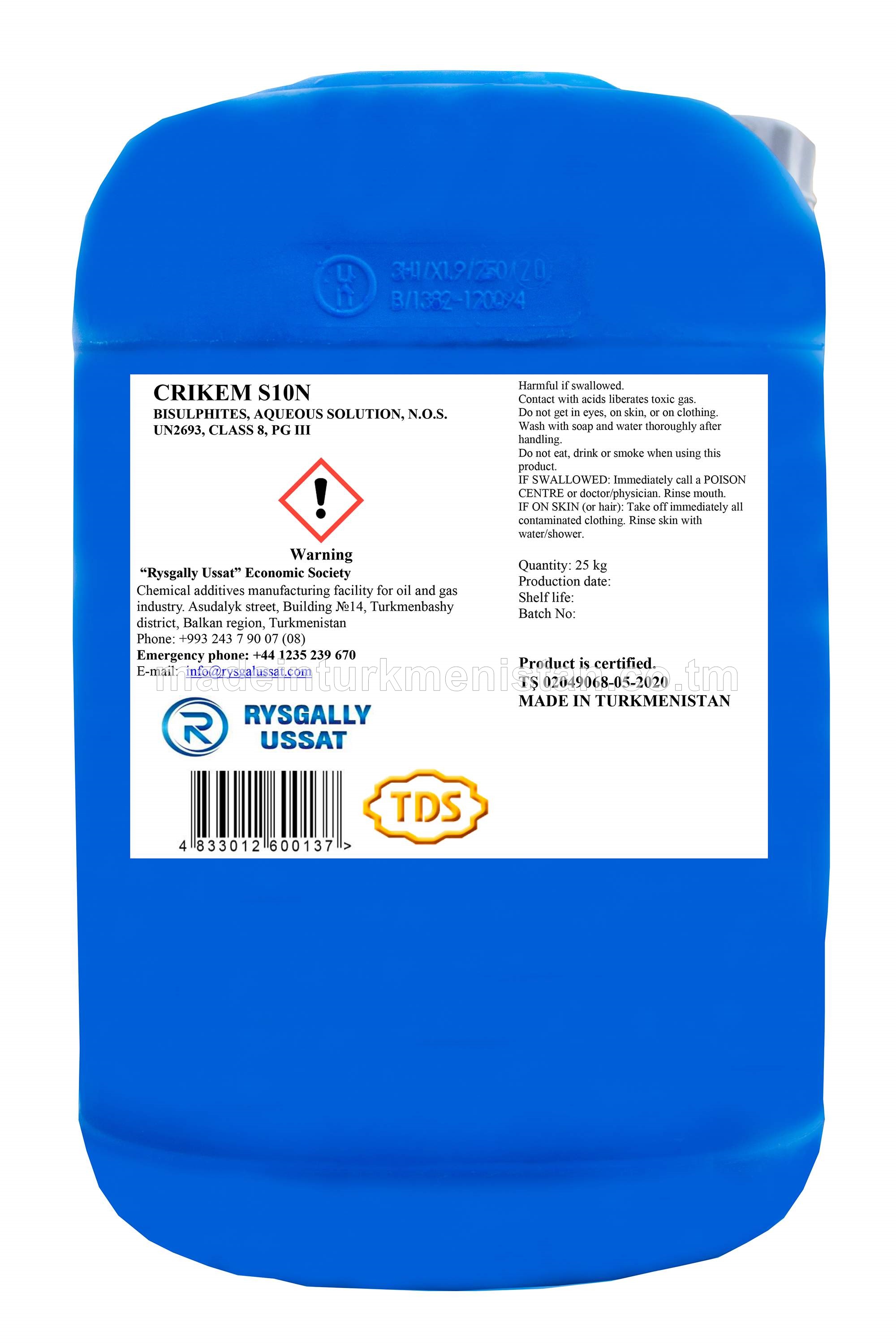 CRIKEM S10N BISULFIT, SUWLY ERGIN, N.O.S