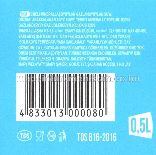 Emeli-mineralla\dyrylan gazlandyrylan suw