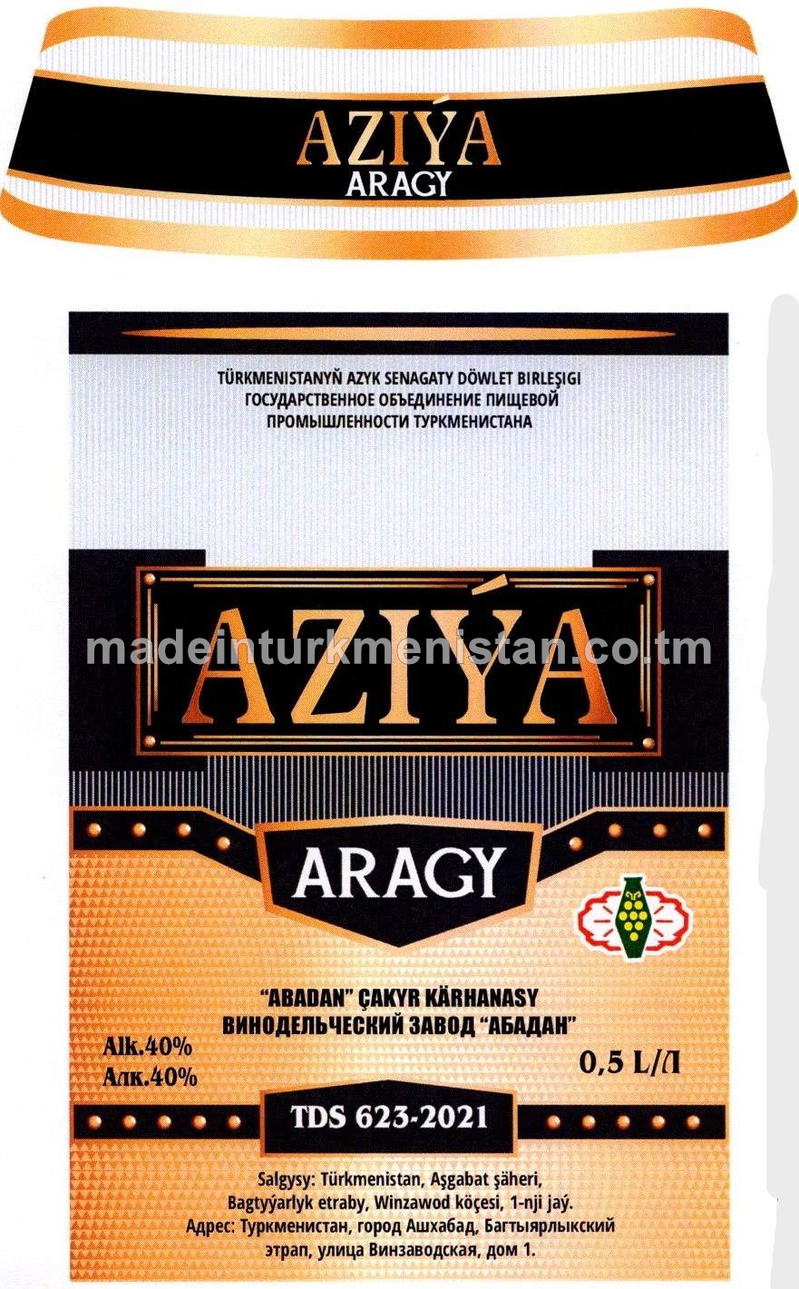 "Aziýa" aragy. Alk: 40%