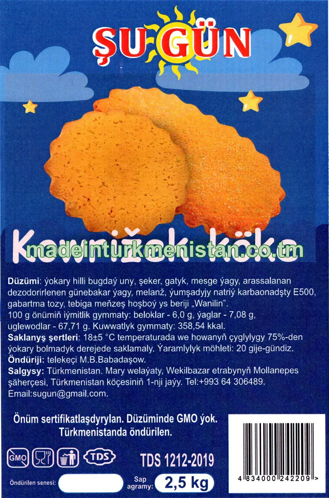 Kowrižek köke, ýokary hilli bugdaý unundan
