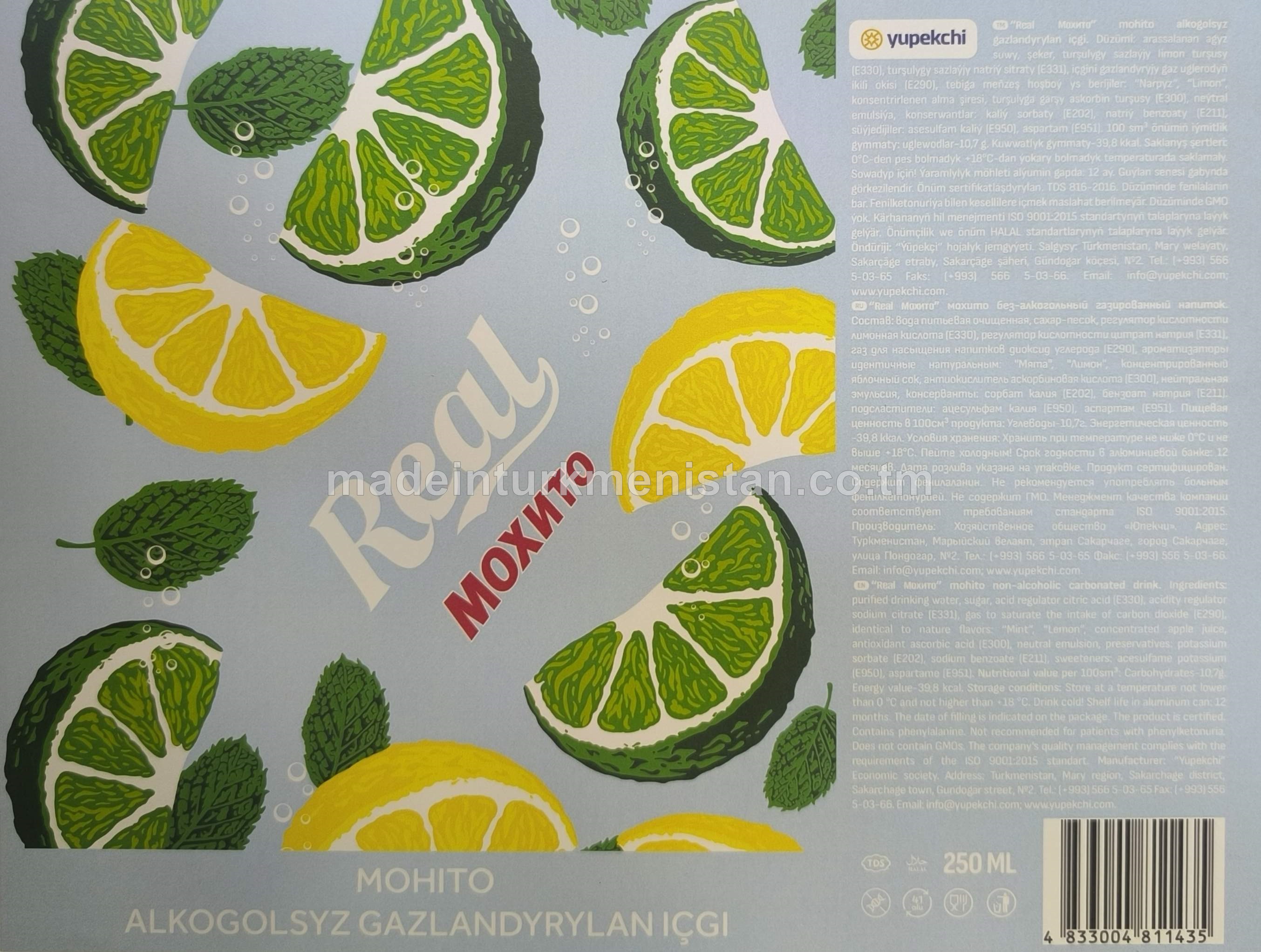 "Real Мохито" Mohito alkogolsyz gazlandyrylan içgi