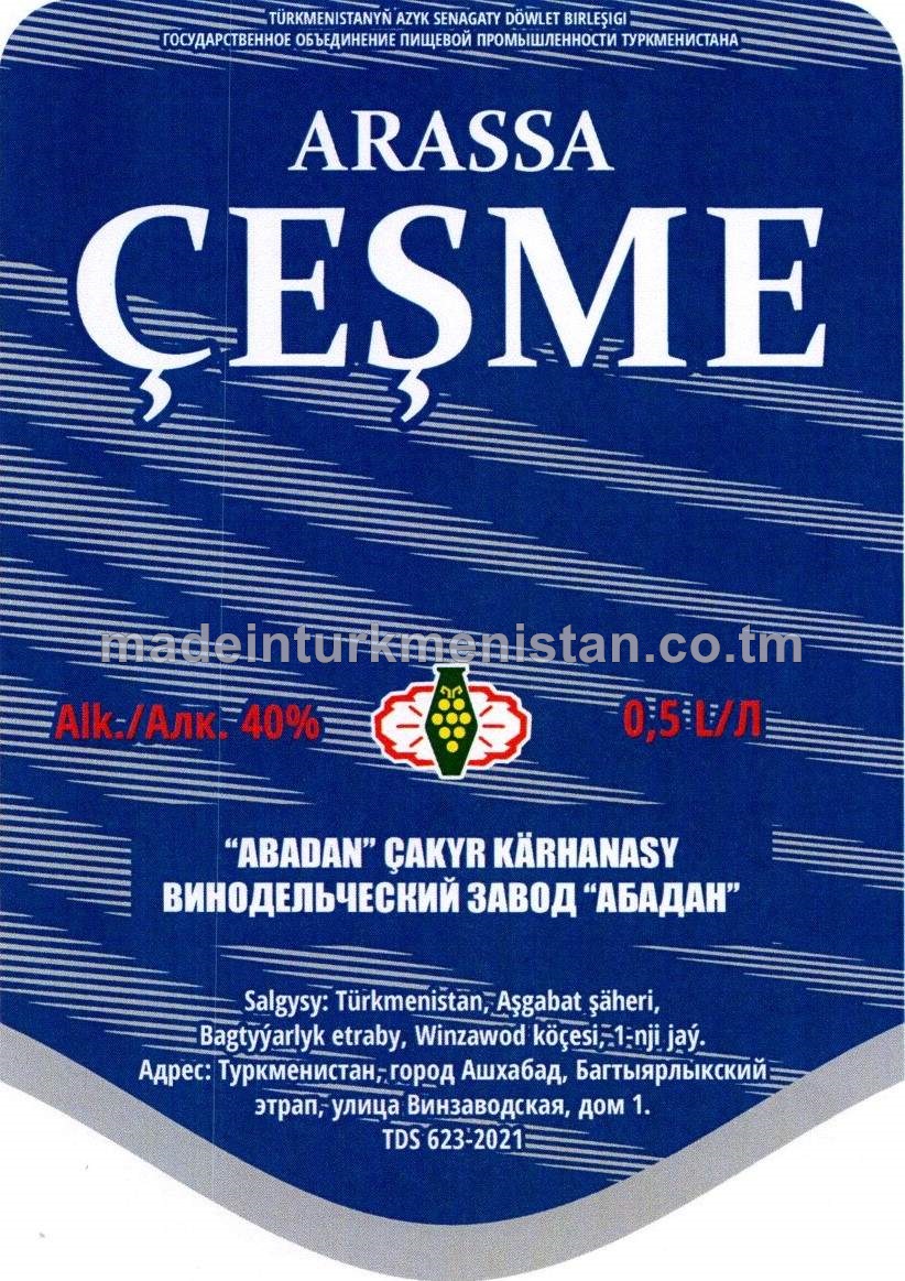 "Arassa çeşme" aragy. Alk: 40%
