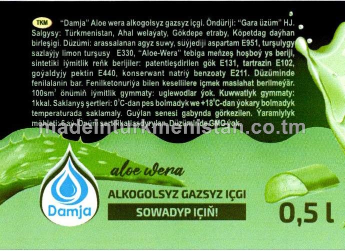 Aloe wera alkogolsyz gazsyz içgi