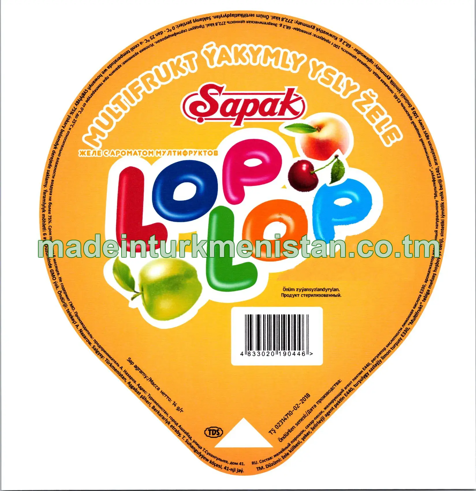 "Lop Lop" multifrut ýakymly ysly žele