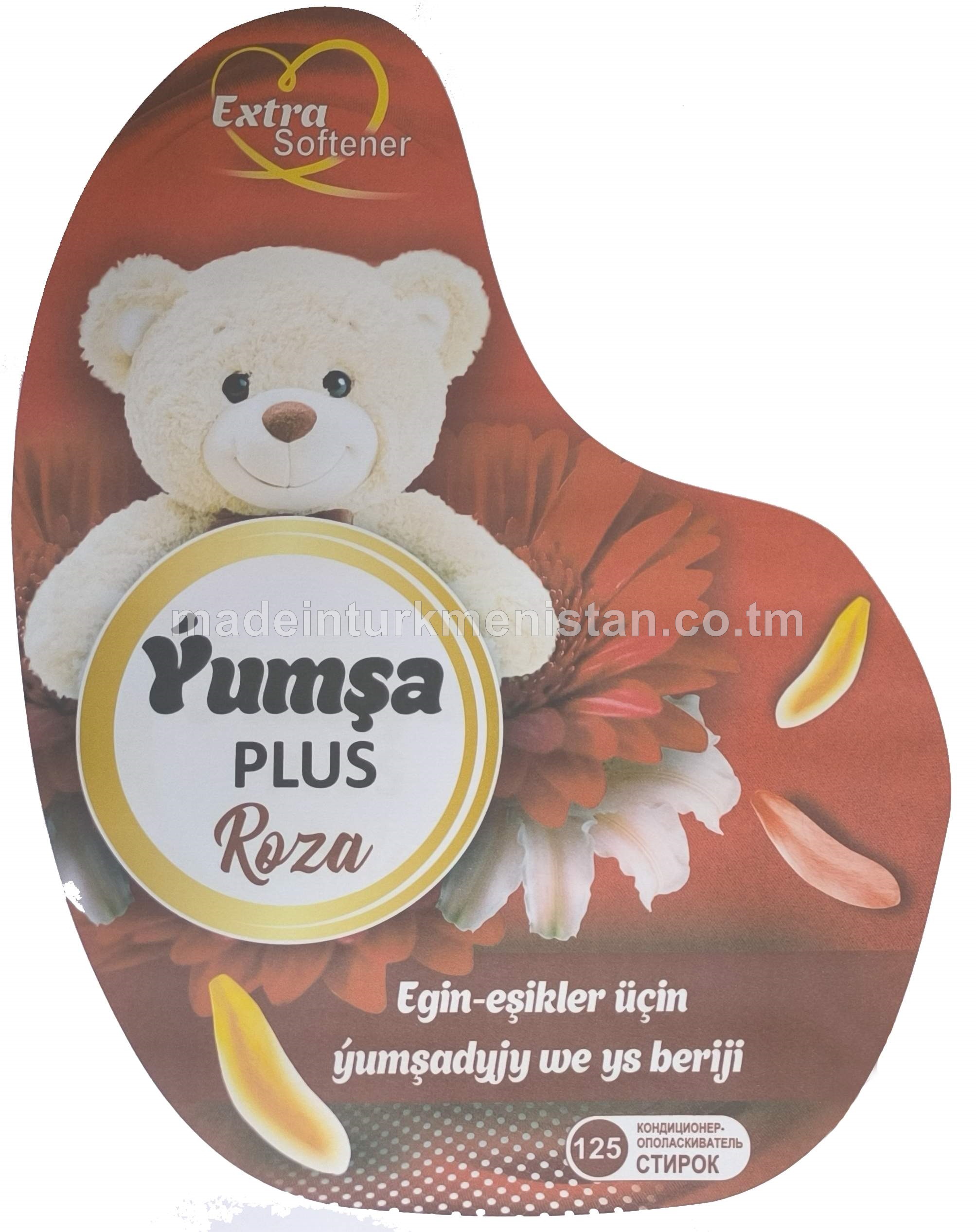 "Ýumşa plus" Egin-eşikler üçin ýumşadyjy we ys beriji, roza