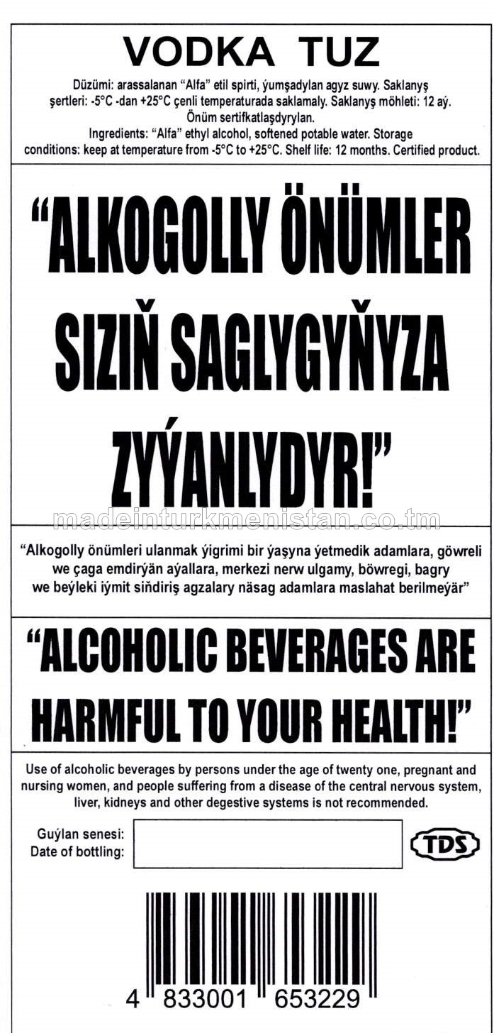 "TUZ" aragy. Alk: 40%