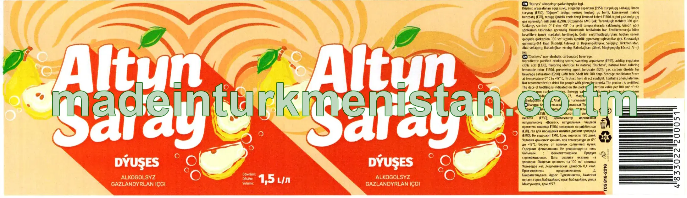 Dýuşes alkogolsyz gazlandyrylan içgi 