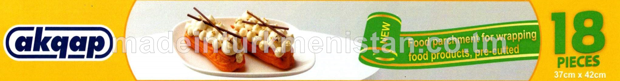 Iýmit önümleriniň gaplanylmagy üçin iýmitlik pergamenti 37sm*42sm, Iýmitlik A pergamneti 60 (Türkiýe Respublikasynyň önümi)