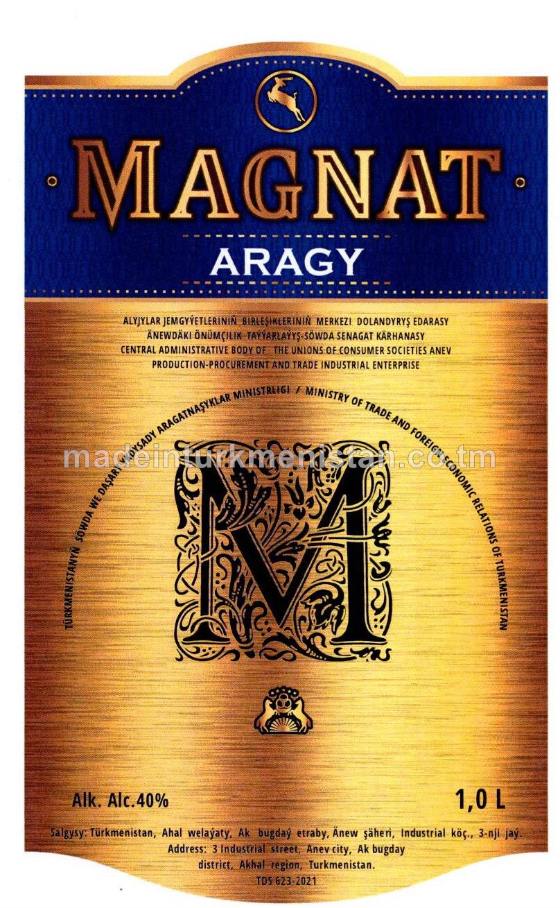 "MAGNAT" aragy. Alk: 40%