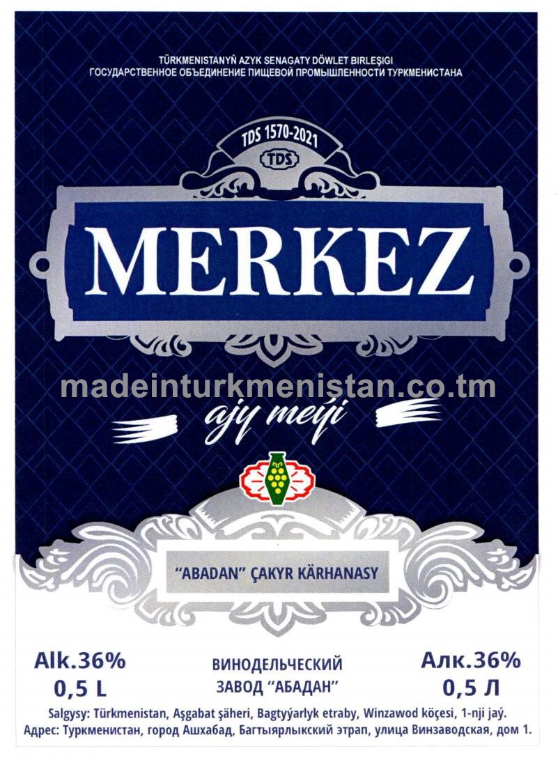 "Merkez" ajy meýi. Alk: 36%