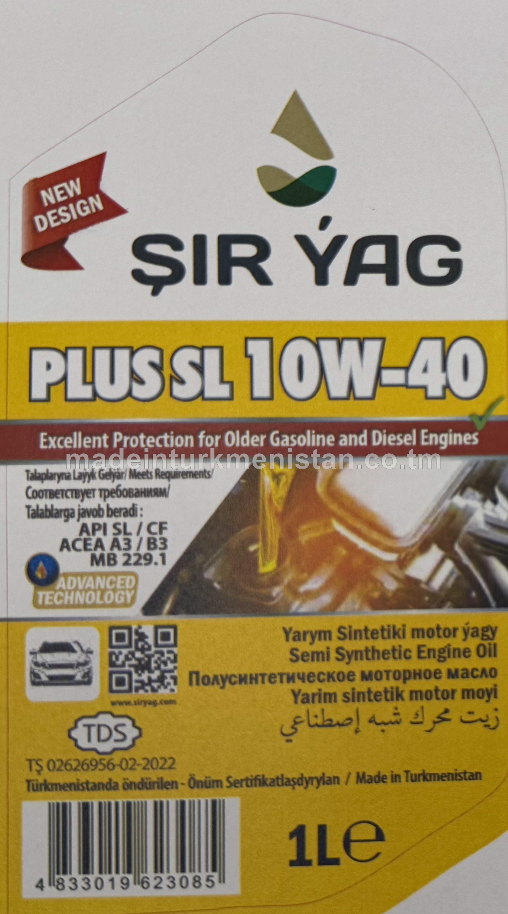 PLUS SL 10W-40 ýarym sintetiki motor ýagy