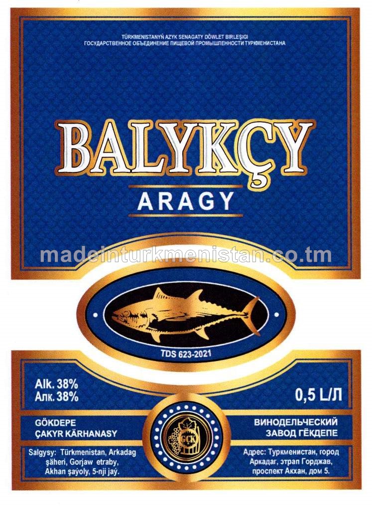 "Balykçy" aragy. Alk:38%