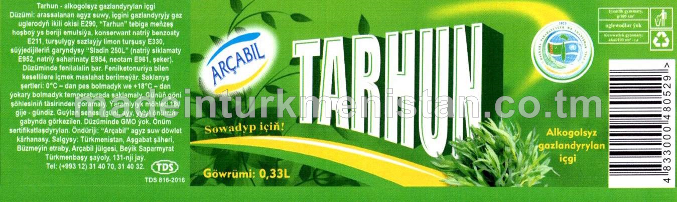 "Tarhun" alkogolsyz gazlandyrylan içgi