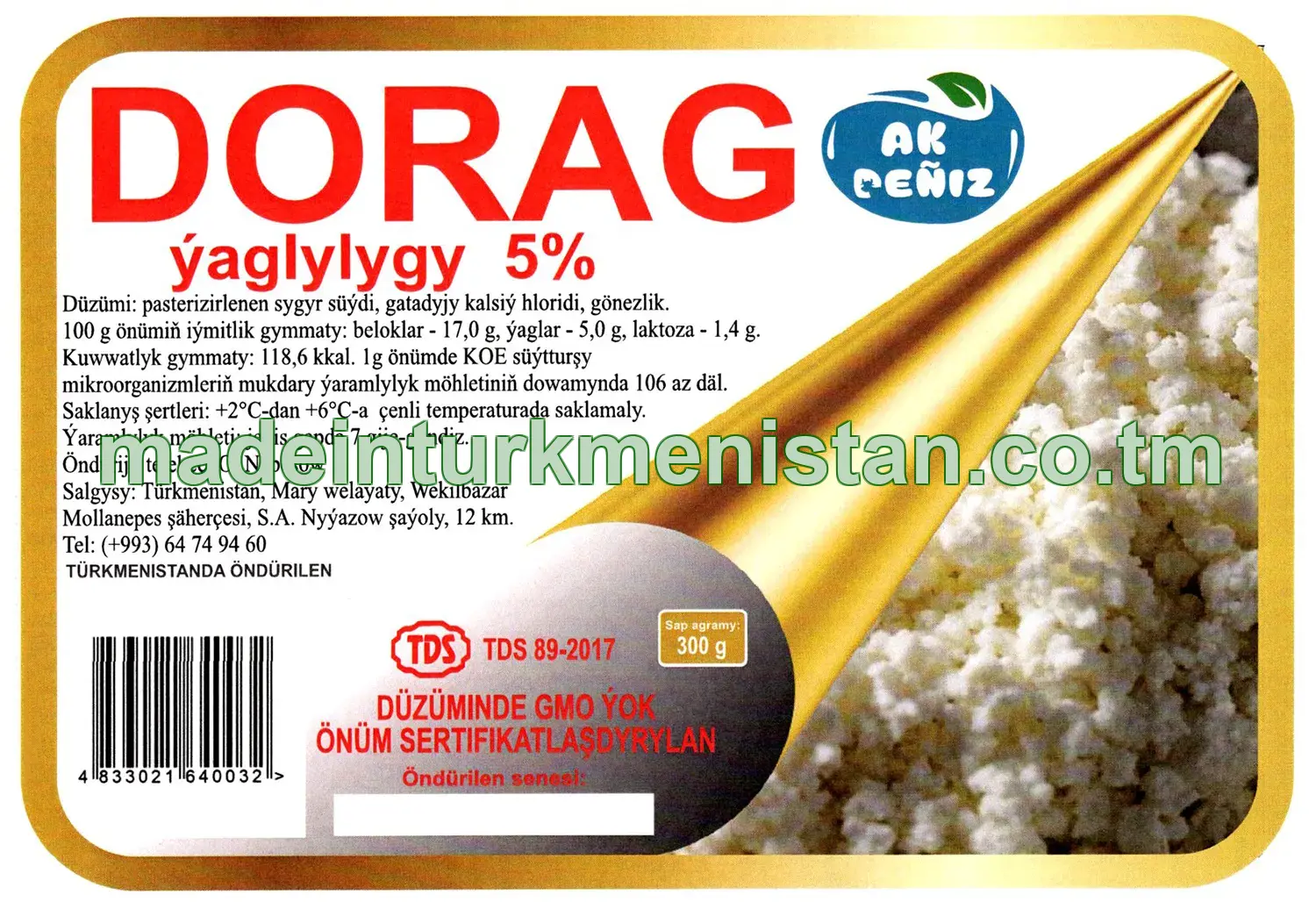 Dorag. Ýaglylygy 5%