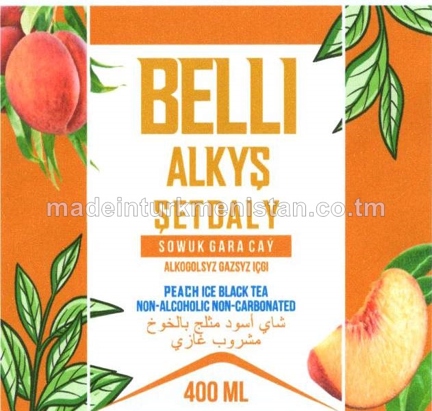 "BELLI ALKYŞ" şetdaly sowuk gara çaý alkogolsyz gazsyz içgi