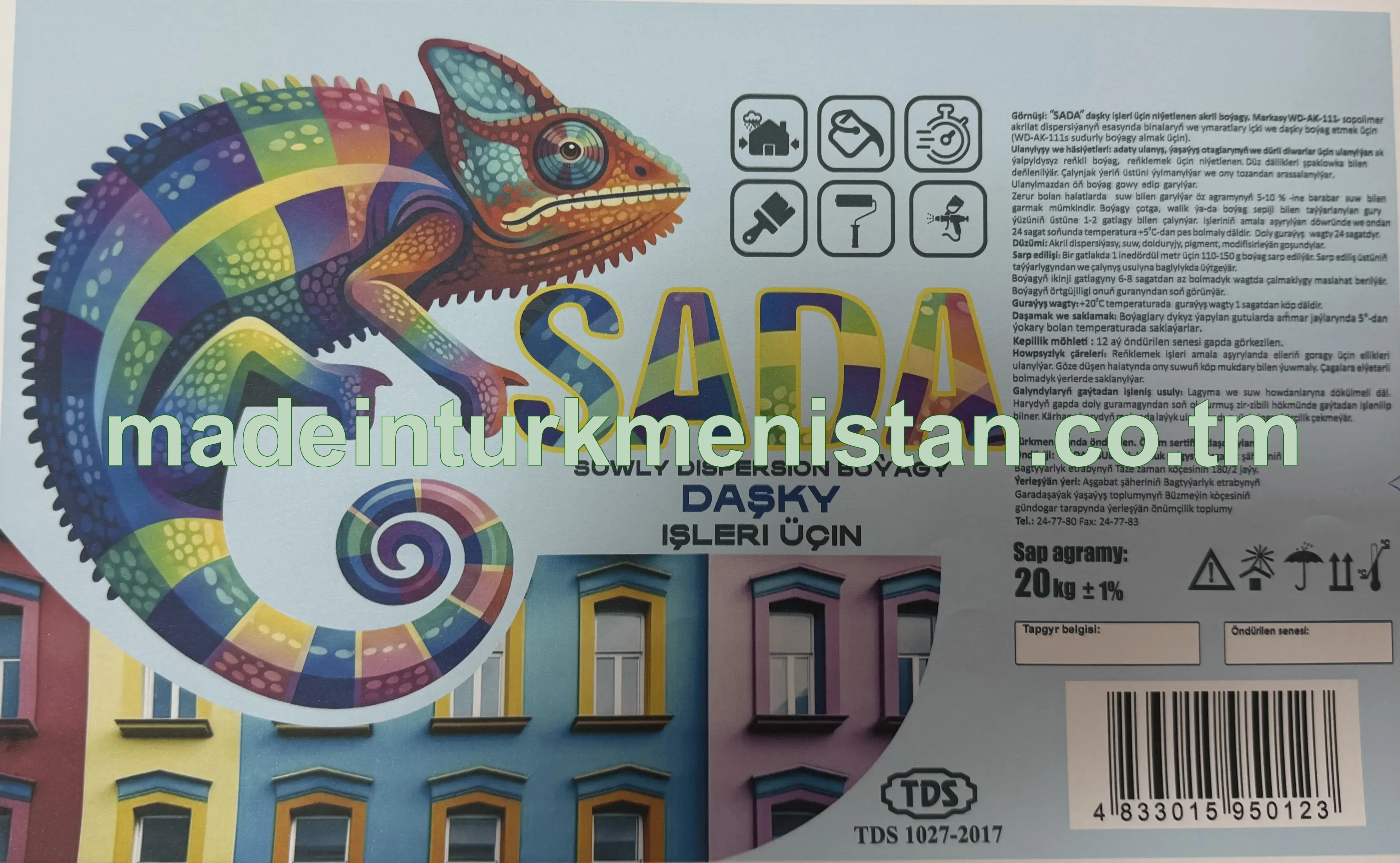 "SADA" daşky işleri üçin niýetlenen akril boýagy. Markasy: WD-AK-111