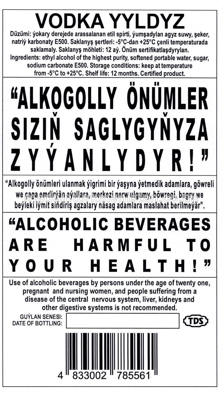 "Ýyldyz" aragy Alk: 38%