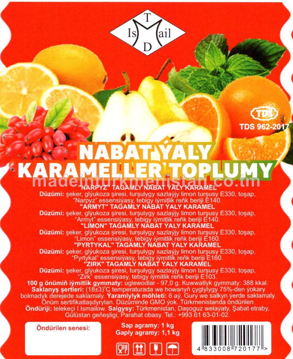 Nabat ýaly gaty karamel toplumy