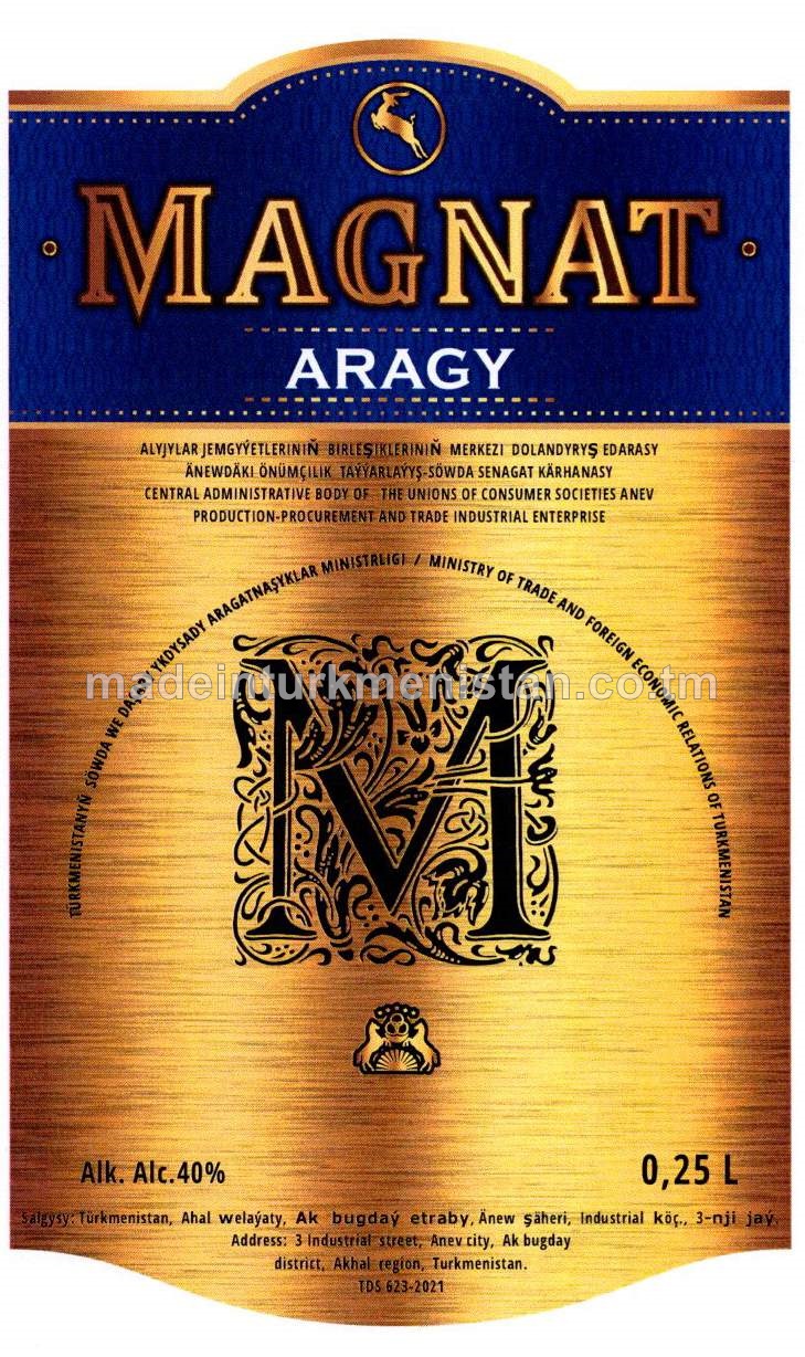 "MAGNAT" aragy. Alk: 40%