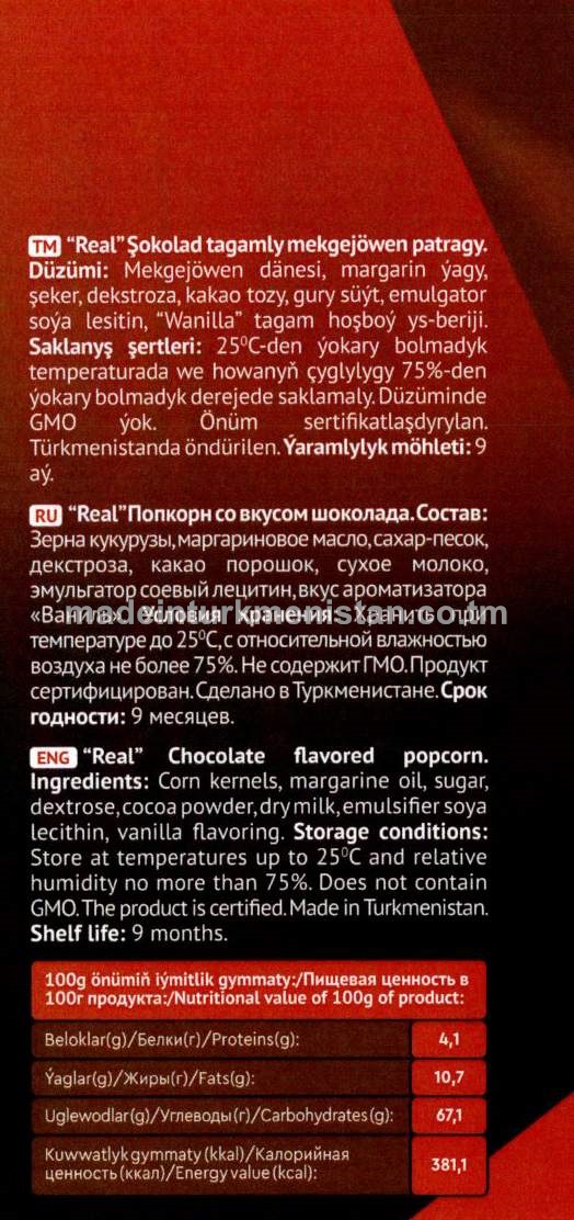 "Real" şokolad tagamly mekgejöwen patragy