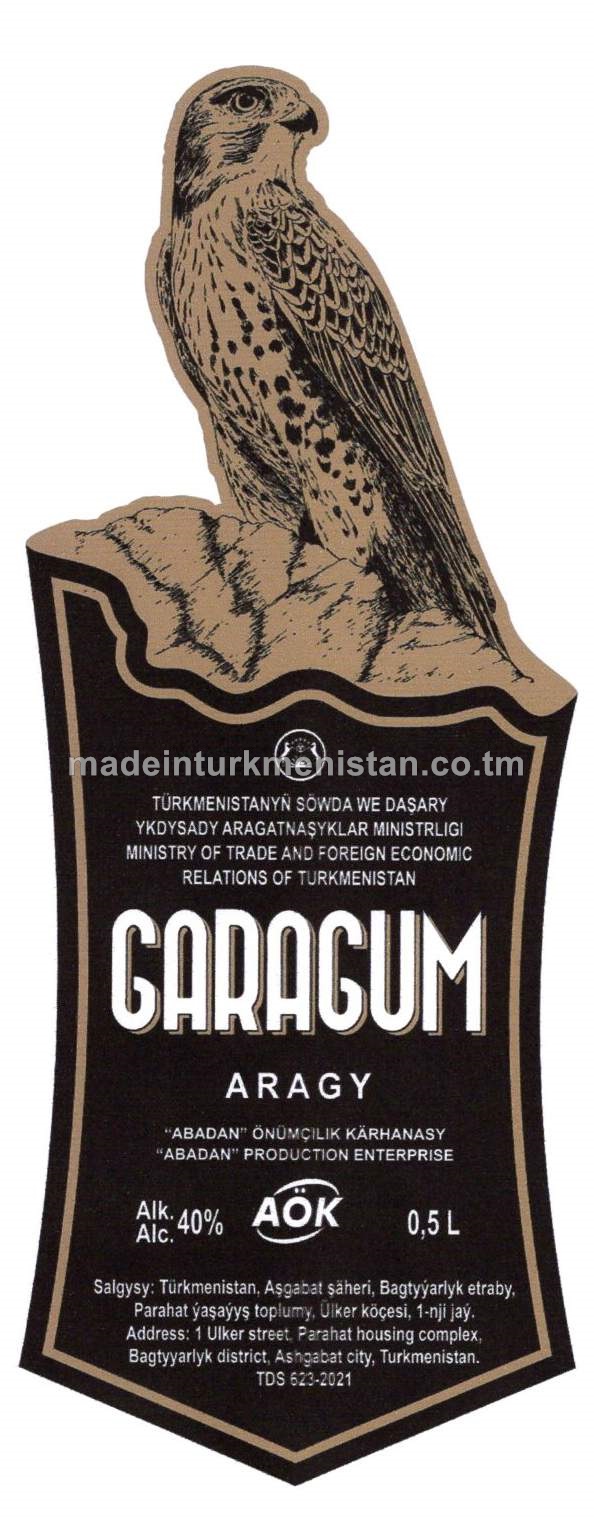 "Garagum" aragy. Alk: 40%