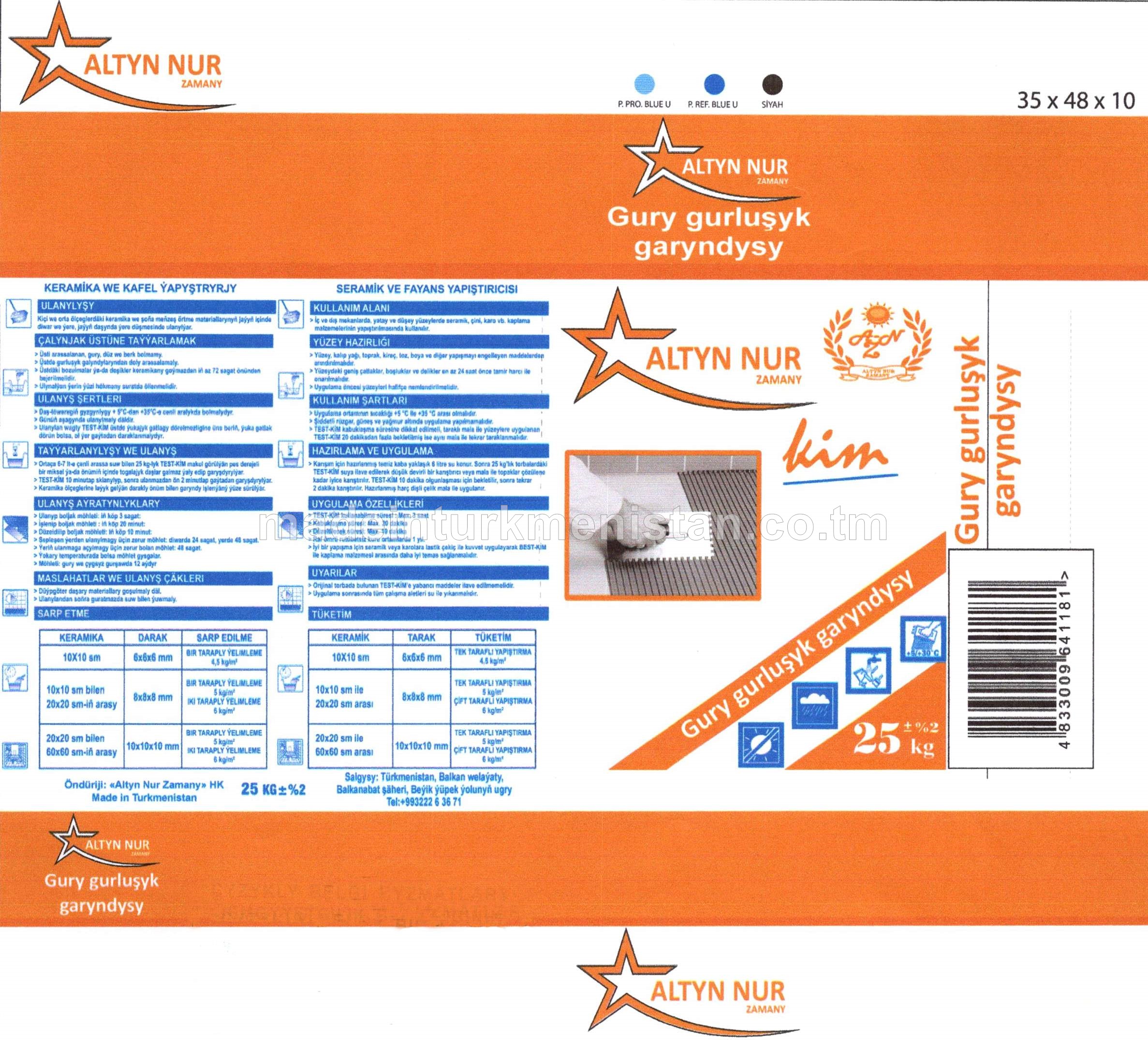 Gury gurluşyk garyndysy. Keramika we kafel ýapyştyrjy