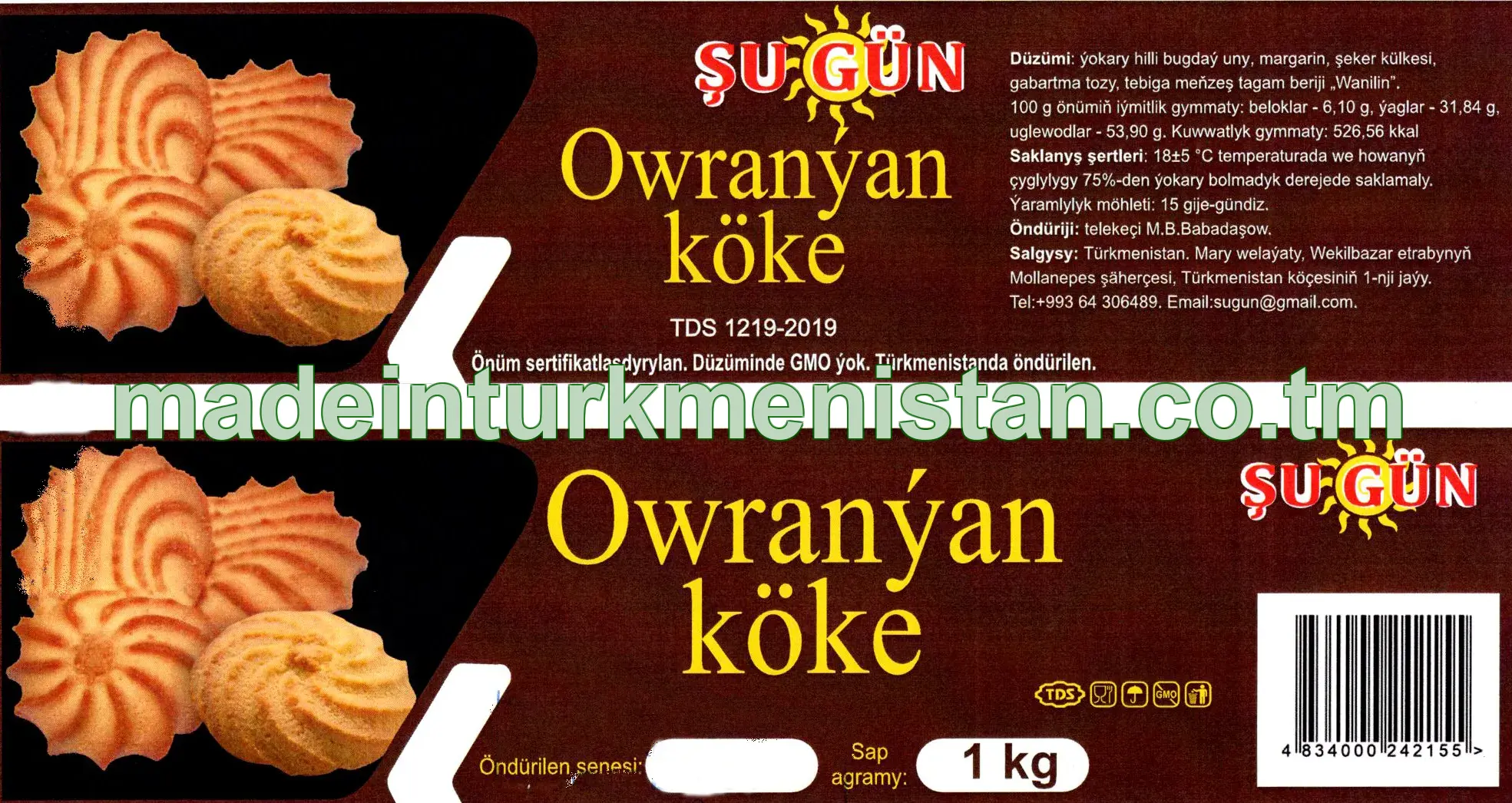 Owranýan köke, ýokary hilli bugdaý unundan
