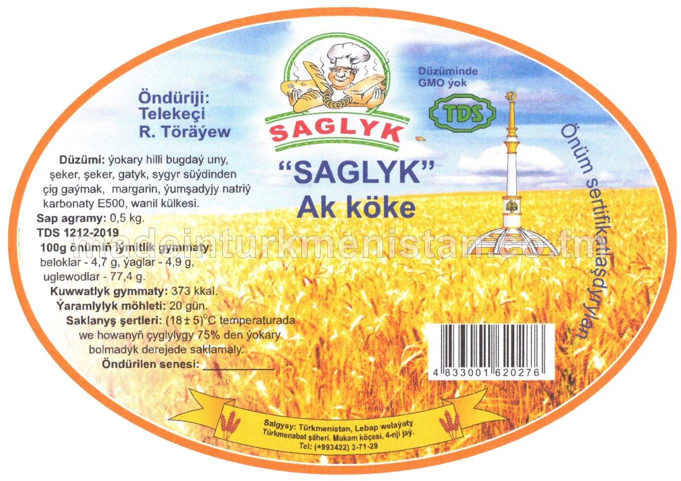 "Saglyk" ak köke, ýokary hilli bugdaý unundan
