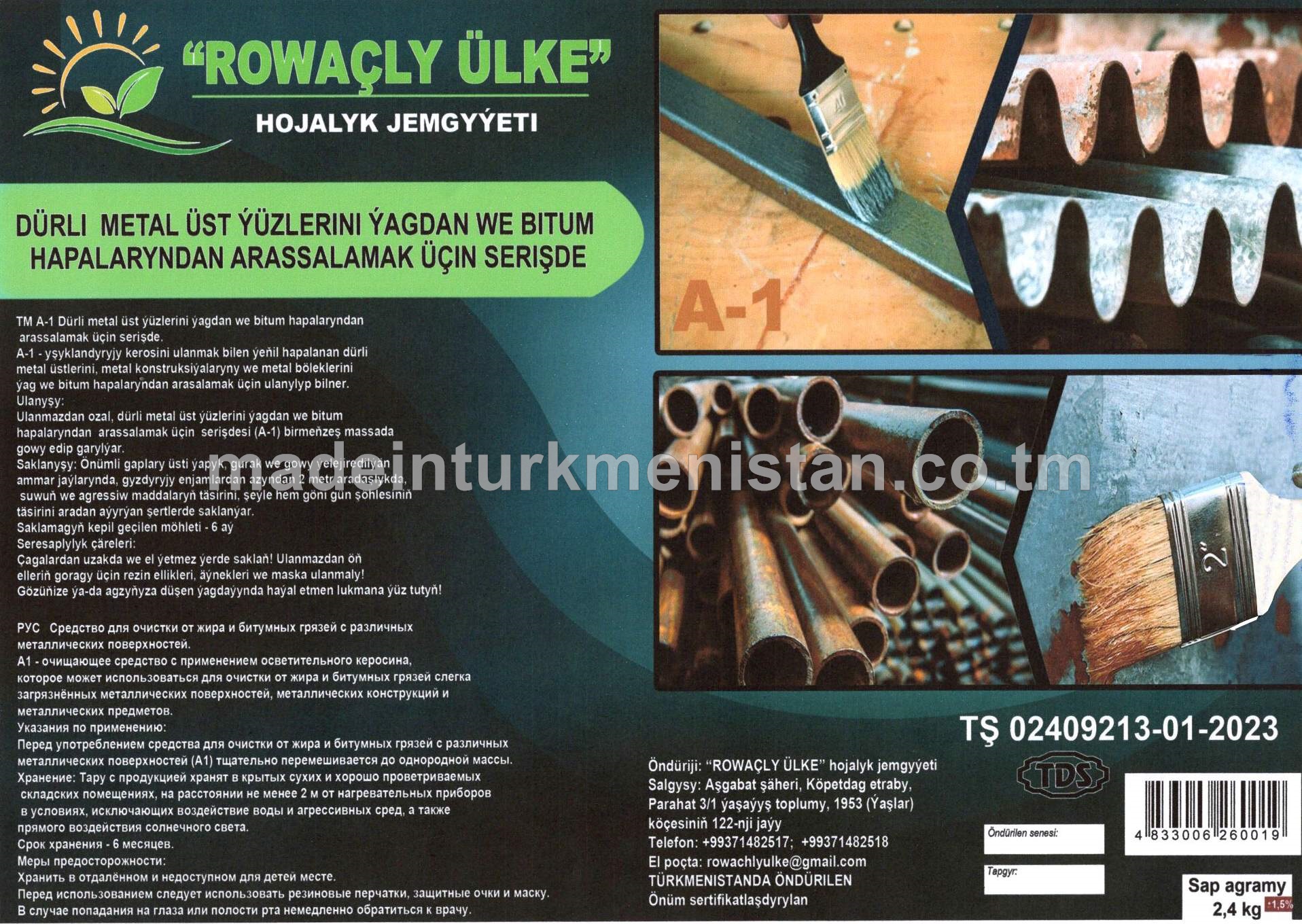 Dürli metal üst ýüzlerini ýagdan we bitum hapalaryndan arassalamak üçin serişde