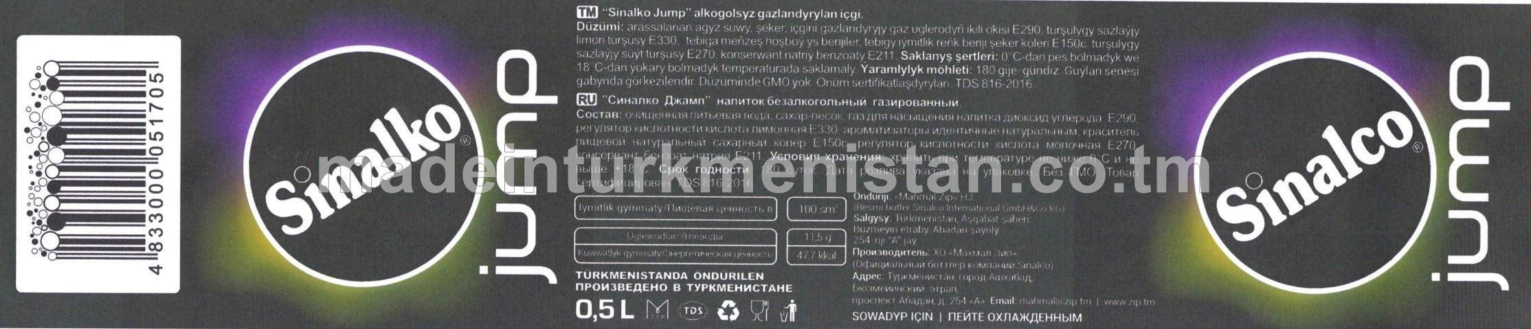 "Jump" alkogolsyz gazlandyrylan içgi