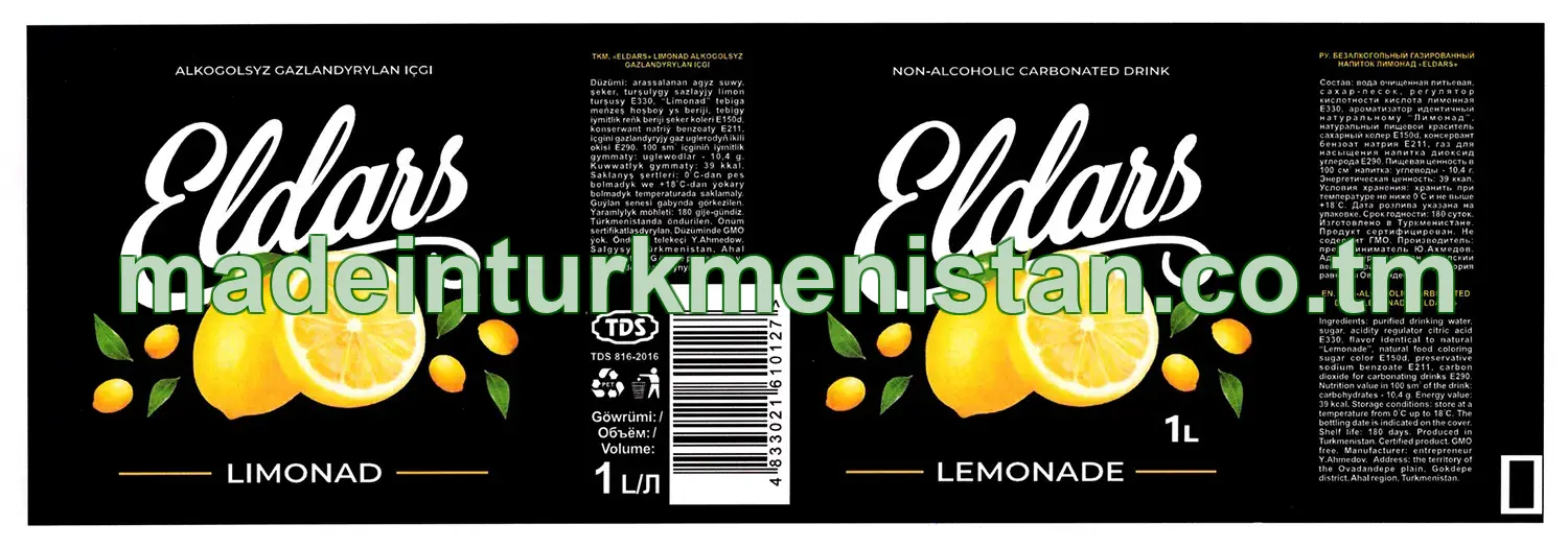 "ELDARS" Limonad alkogolsyz gazlandyrylan içgi