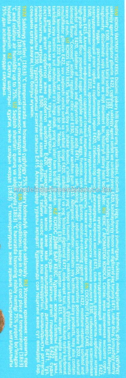 "Aýyjyk bears" kokos yakymly ysly keks