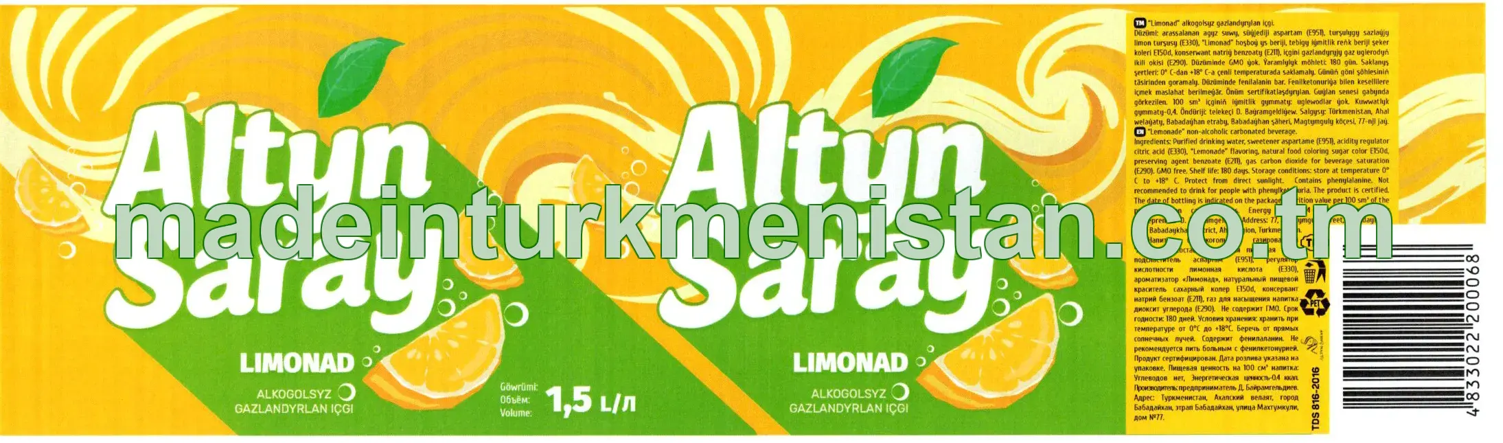 Limonad alkogolsyz gazlandyrylan içgi 