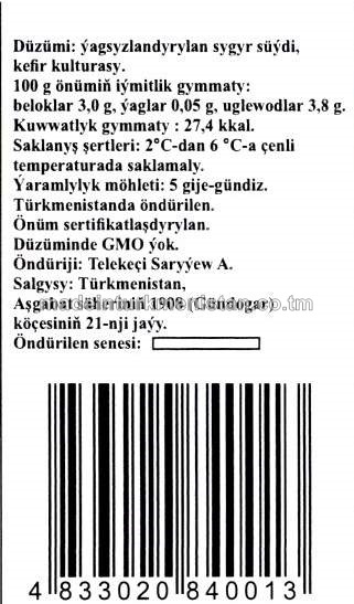 Bio kefir yagsyz