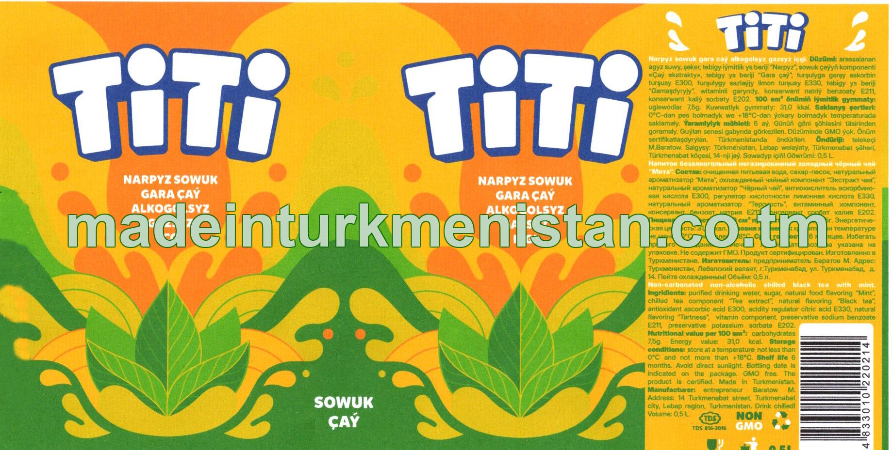 Narpyz sowuk gara çaý alkogolsyz gazsyz içgi