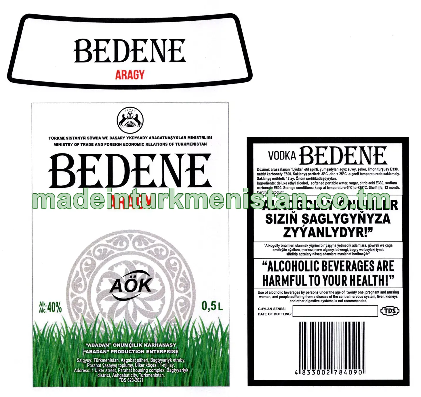 "Bedene" aragy. Alk.40%