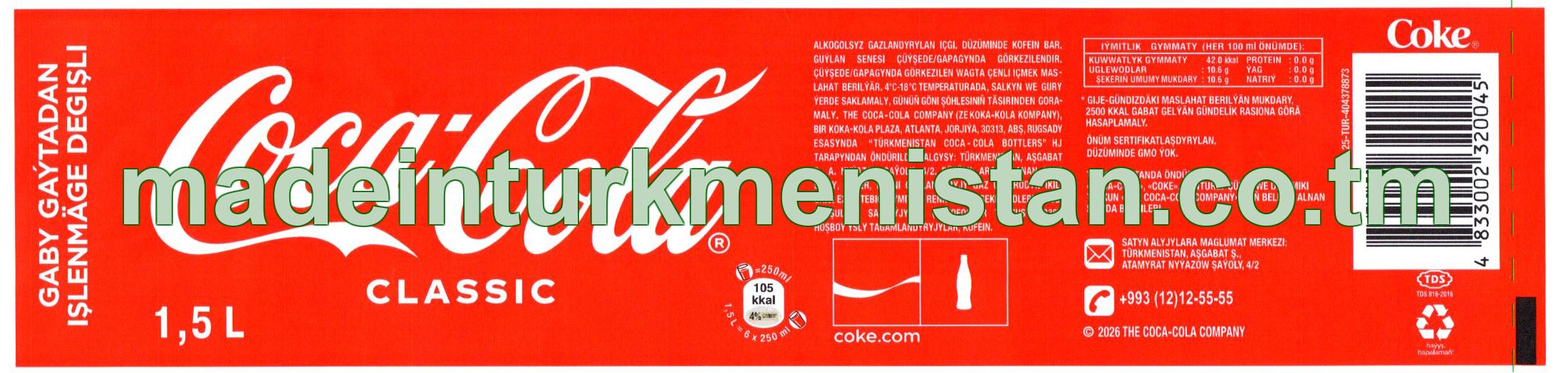 Coca-Cola alkogolsyz gazlandyrylan içgi